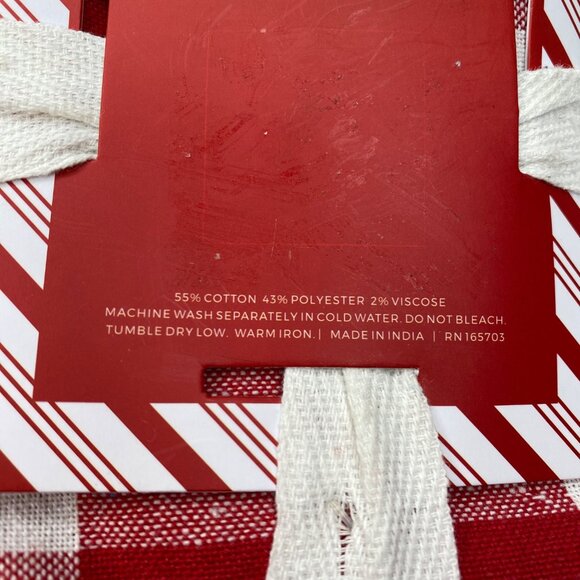 Peppermint Place Set Of 8 Red White Buffalo Check Festive 18in x 18in Napkins - Picture 4 of 5